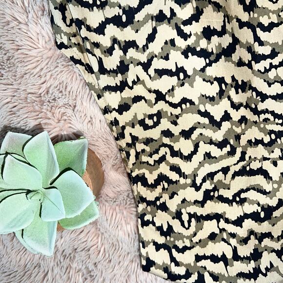 Gerard Darel Sleeveless Partial-Button Front Abstract Print Dress Size: US 10 - Picture 7 of 16